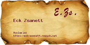 Eck Zsanett névjegykártya